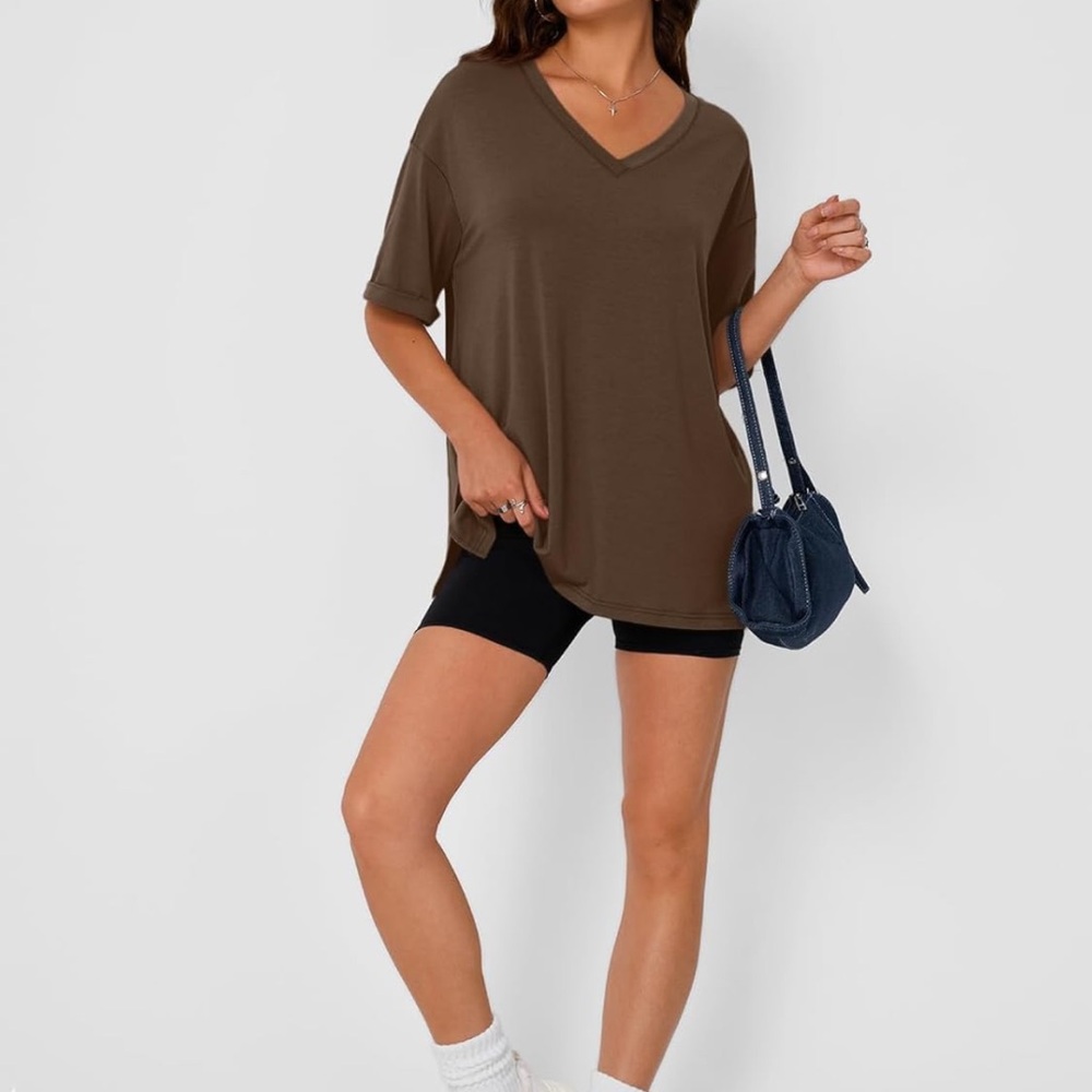 Oversized Green and Brown Short Sleeve T-Shirt